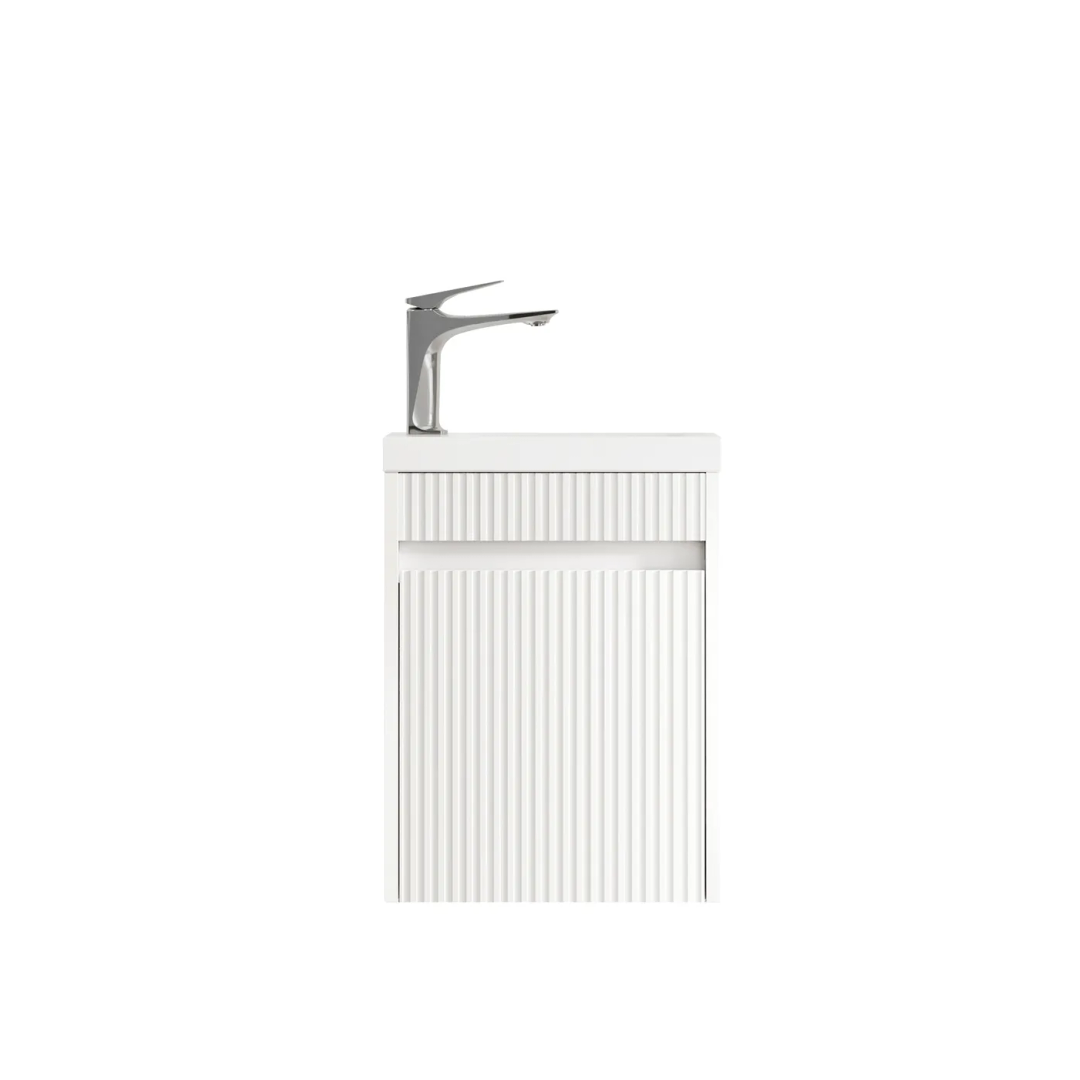 Otti Mini Ensuite Vanity 400Mm Matte White Fluted Vanity (With Basin)