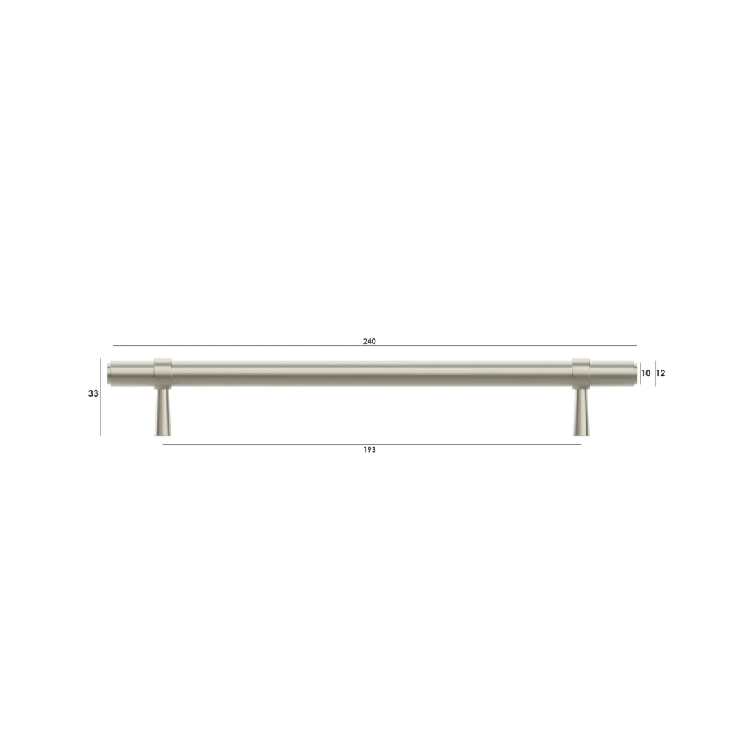 Otti Astor - 192/240Mm Brushed Nickel Handle (192Mm Hole To Hole ; 240Mm Total Length)