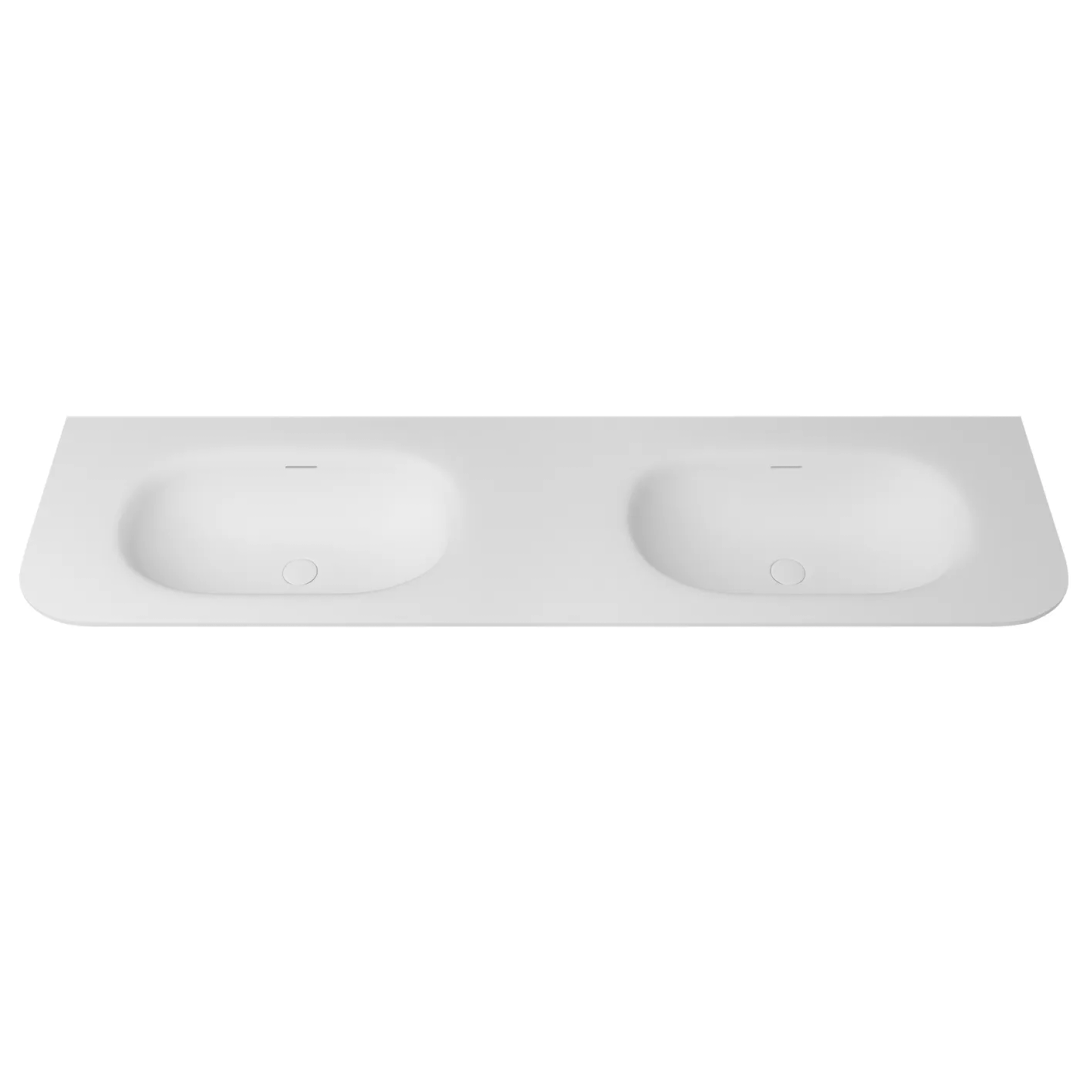 Otti Chloe 1800X500 Silk Matte White Top With Basin