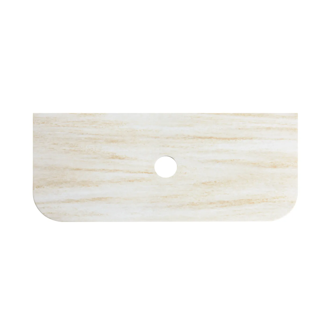 Otti Bondi 1200Mm Black Oak Wall Hung Curve Vanity With Sand Dune Top