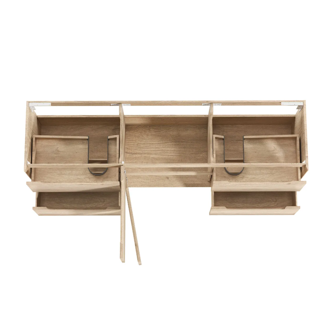 Otti Byron 1800Mm Natural Oak Wall Hung Cabinet Only