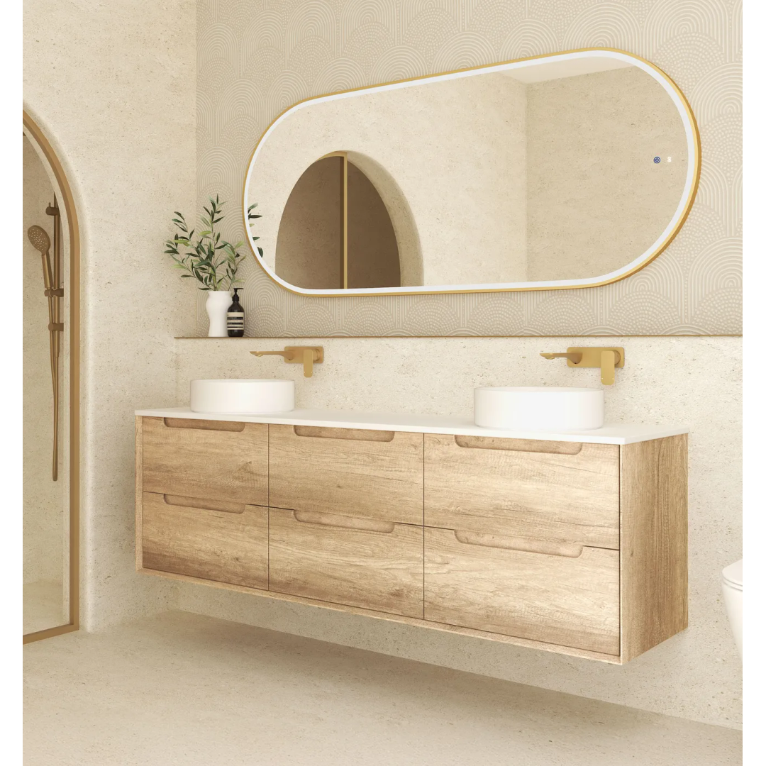 Otti Byron 1800Mm Natural Oak Wall Hung Cabinet Only