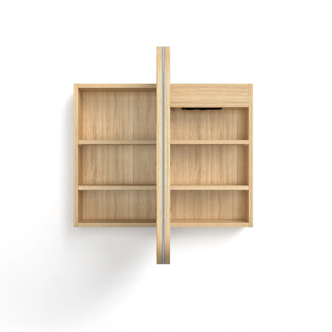 Otti Led Newport 900X750 Woodland Oak Shaving Cabinet - Premium Edition