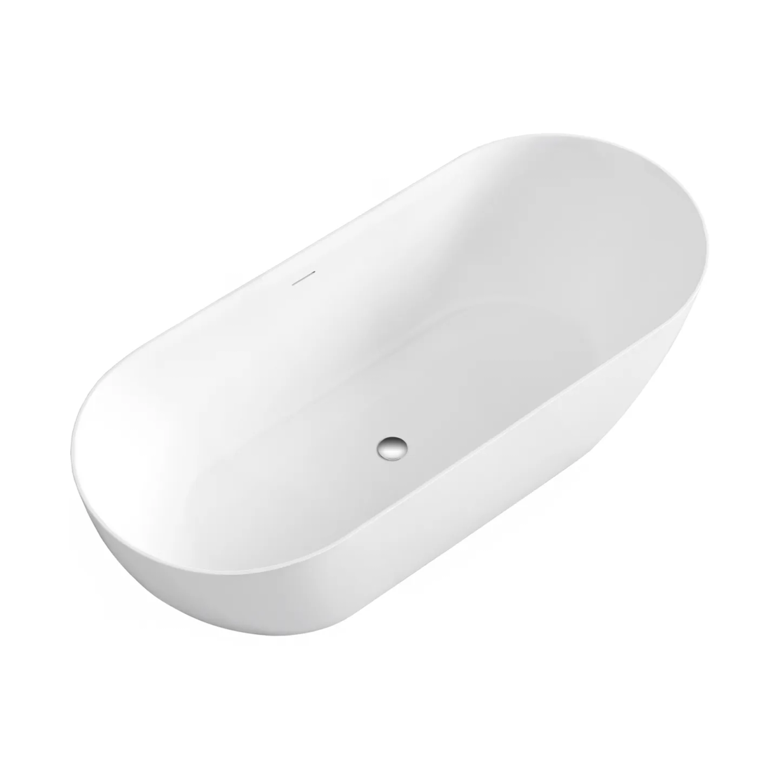 Otti Attica Manolo 1700 Matte White Freestanding Bath With Overflow
