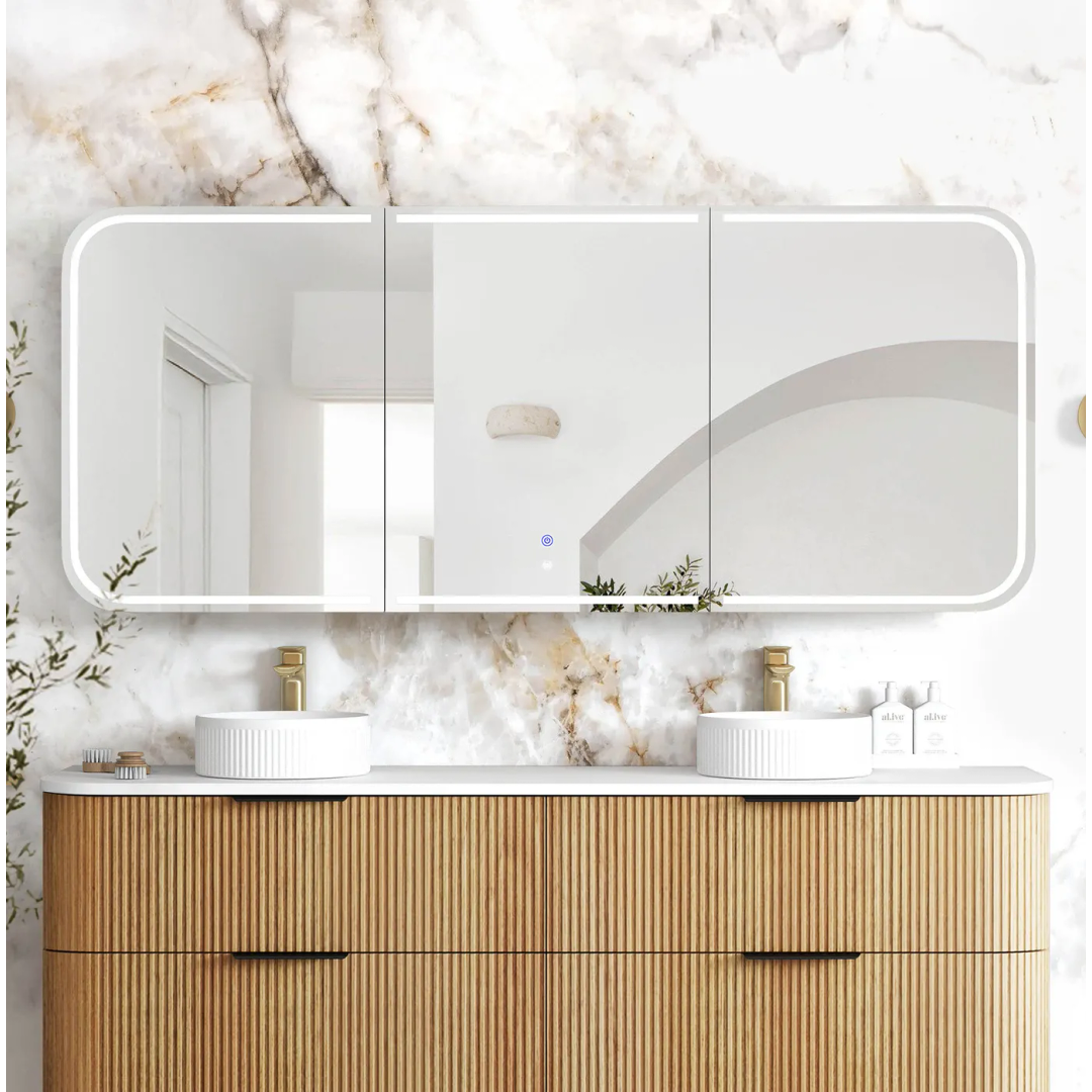 Otti Led Newport 1800X750 Woodland Oak Shaving Cabinet - Premium Edition