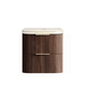 Otti Hanava 600 Sable Walnut Fluted Wall Hung Curve Vanity With Sand Dune English Edge Top