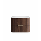 Otti Hanava 750 Sable Walnut Fluted Wall Hung Curve Vanity With Chloe Silk Top
