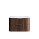 Otti Hanava 900 Sable Walnut Fluted Wall Hung Curve Vanity With Chloe Silk Top