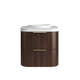 Otti Havana 600 Sable Walnut Fluted Wall Hung Curve Vanity With Square Basin Moulded Top