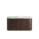 Otti Havana 1200 Sable Walnut Fluted Wall Hung Curve Vanity With Round Basin Moulded Top