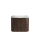 Otti Havana 750 Sable Walnut Fluted Wall Hung Curve Vanity With Square Basin Moulded Top