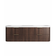 Otti Havana 1800 Sable Walnut Fluted Wall Hung Curve Vanity With Square Basin Moulded Top