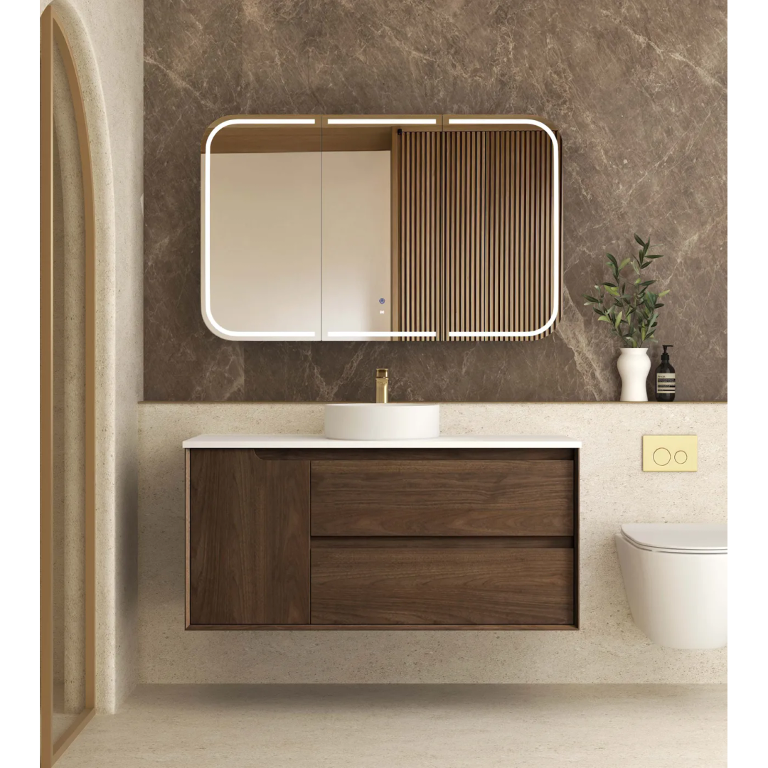 Otti Byron 1200Mm Sable Walnut Wall Hung Cabinet