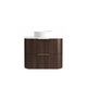 Otti Havana 750 Sable Walnut Fluted Wall Hung Curve Vanity With Pure White Top
