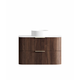 Otti Havana 900 Sable Walnut Fluted Wall Hung Curve Vanity With Cloudy Carrara Top