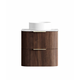 Otti Havana 600 Sable Walnut Fluted Wall Hung Curve Vanity With Pure White Top