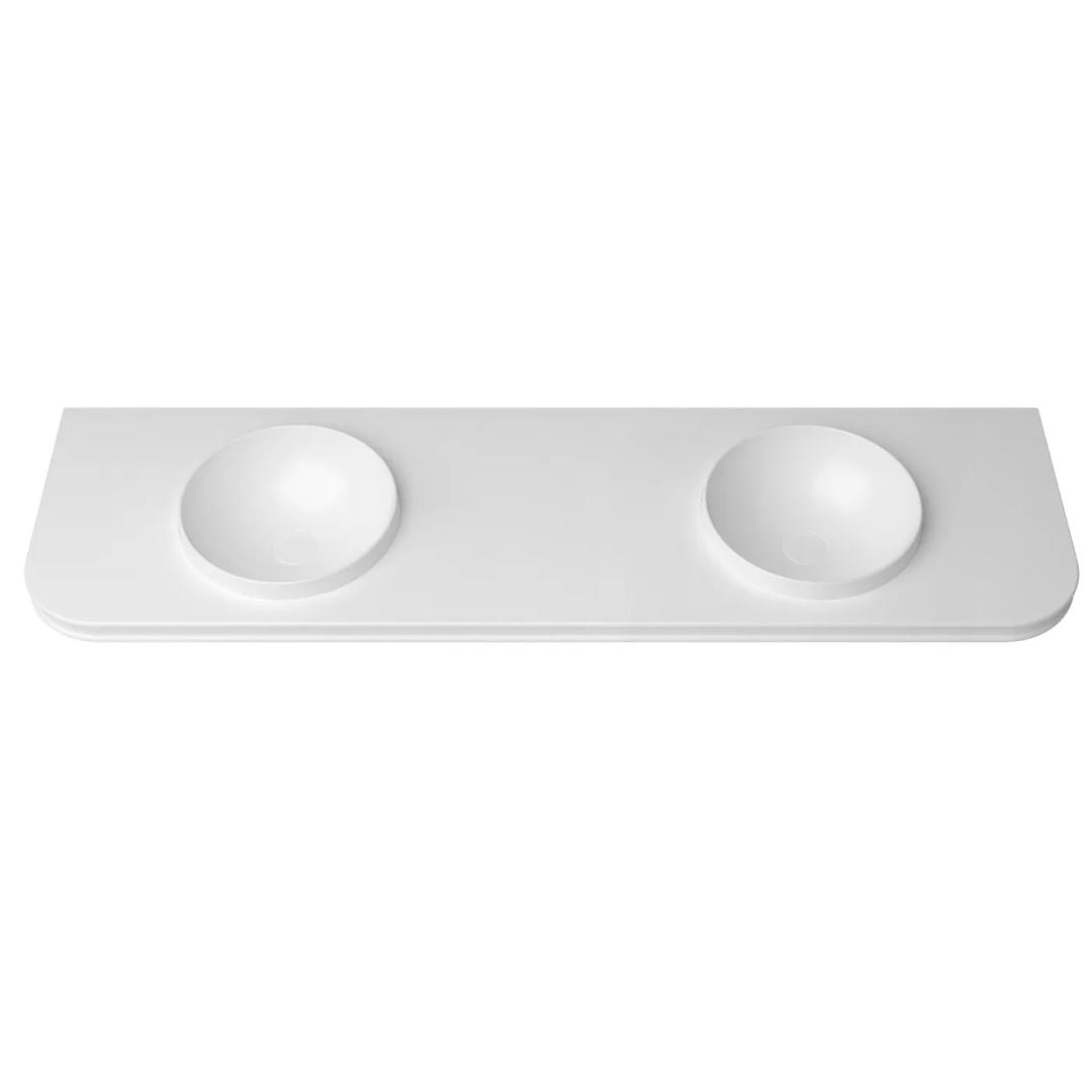 Otti Havana English Edge 1800X500X50 Matte White With Round Basin Top