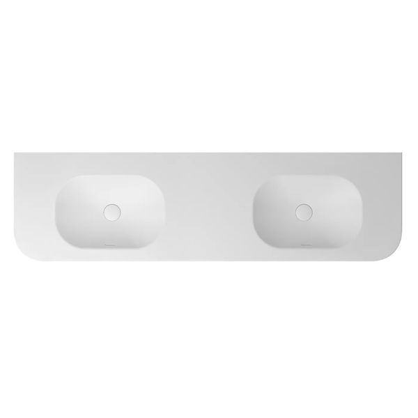 Otti Havana English Edge 1800X500X50 Matte White With Soft Square Basin Top