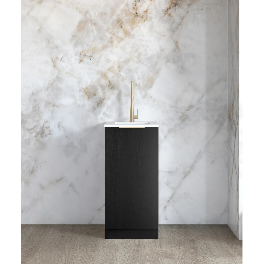Otti Mini Laundry 430Mm Byron/Bondi Black Oak With Pure White Top