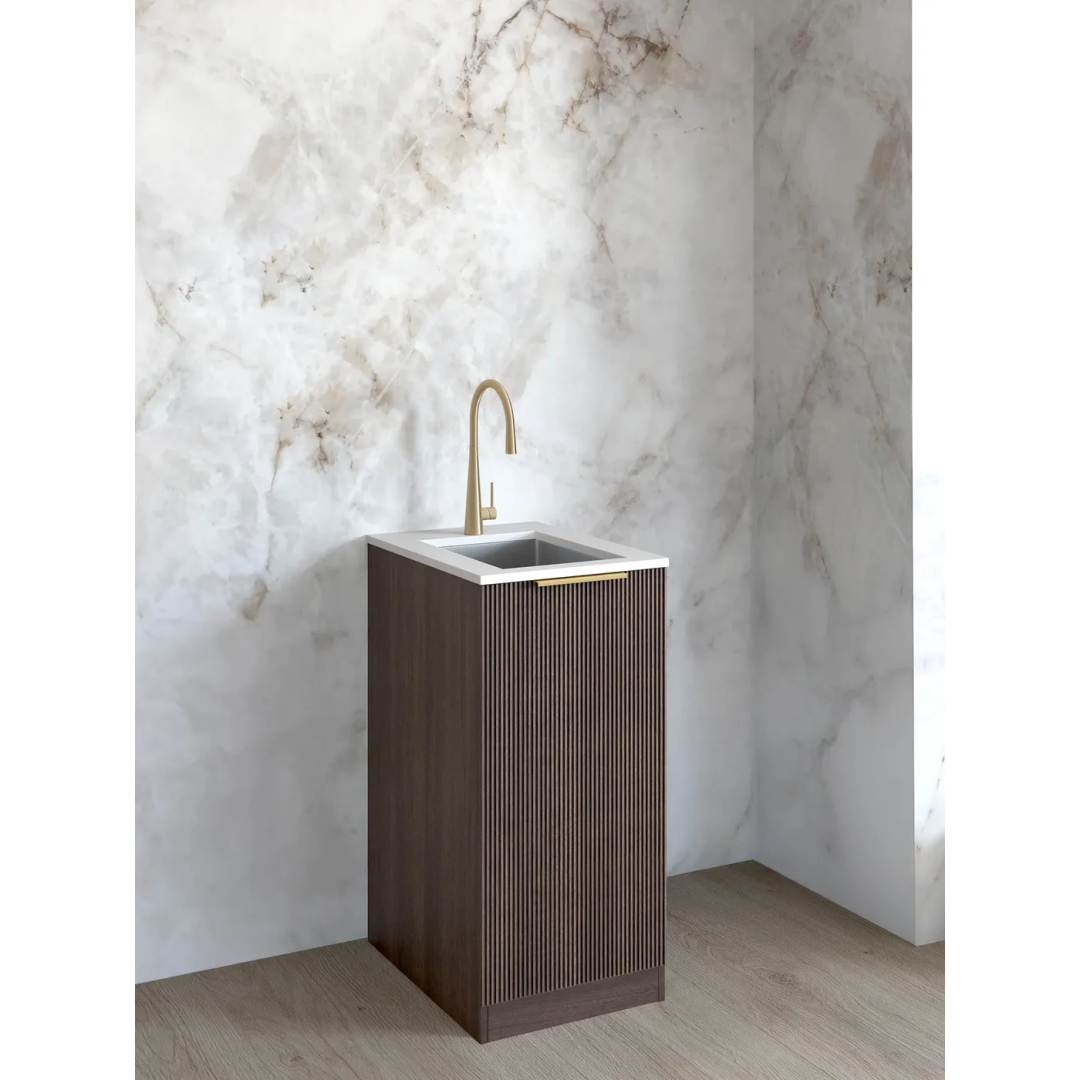 Otti Mini Laundry 430Mm Havana Sable Walnut With Pure White Top