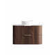 Otti Havana 900 Sable Walnut Fluted Wall Hung Curve Vanity With Pure White Top