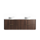 Otti Havana 1800 Sable Walnut Fluted Wall Hung Curve Vanity With Cloudy Carrara Top