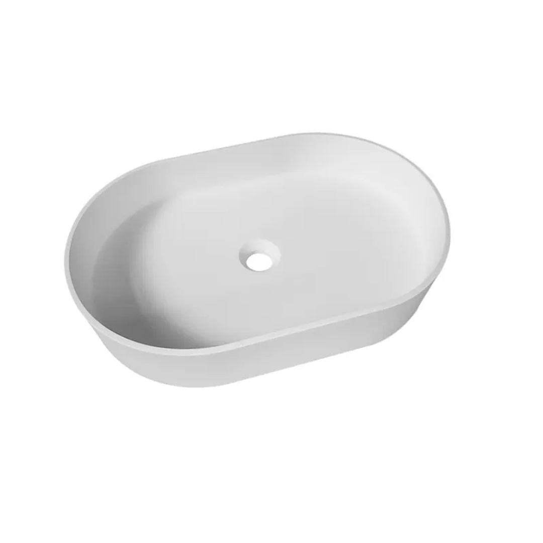 Otti Matte White Noosa Solid Surface Basin 585 X 385 X 110 Mm (No Overflow)