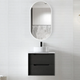 Otti Byron 600 Black Oak Plywood Vanity With Carrara Stone Top 12 O'Clock Taphole