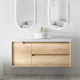 Otti Byron 1200X460X550 Wall Hung Natural Oak Plywood Vanity With Slimline Ceramic Top