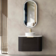Otti Bondi 750X460X450 W/Hung Black Oak Vanity With Pure White & Gold Handle 200Mm