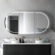 Otti Bondi 1800X460X450 Wall Hung Natural Oak Vanity With Pure White & Black Handle 200Mm