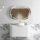 Otti Bondi 750X460X450 W/Hung Satin White Fluted Vanity Pure White & Gold Handle