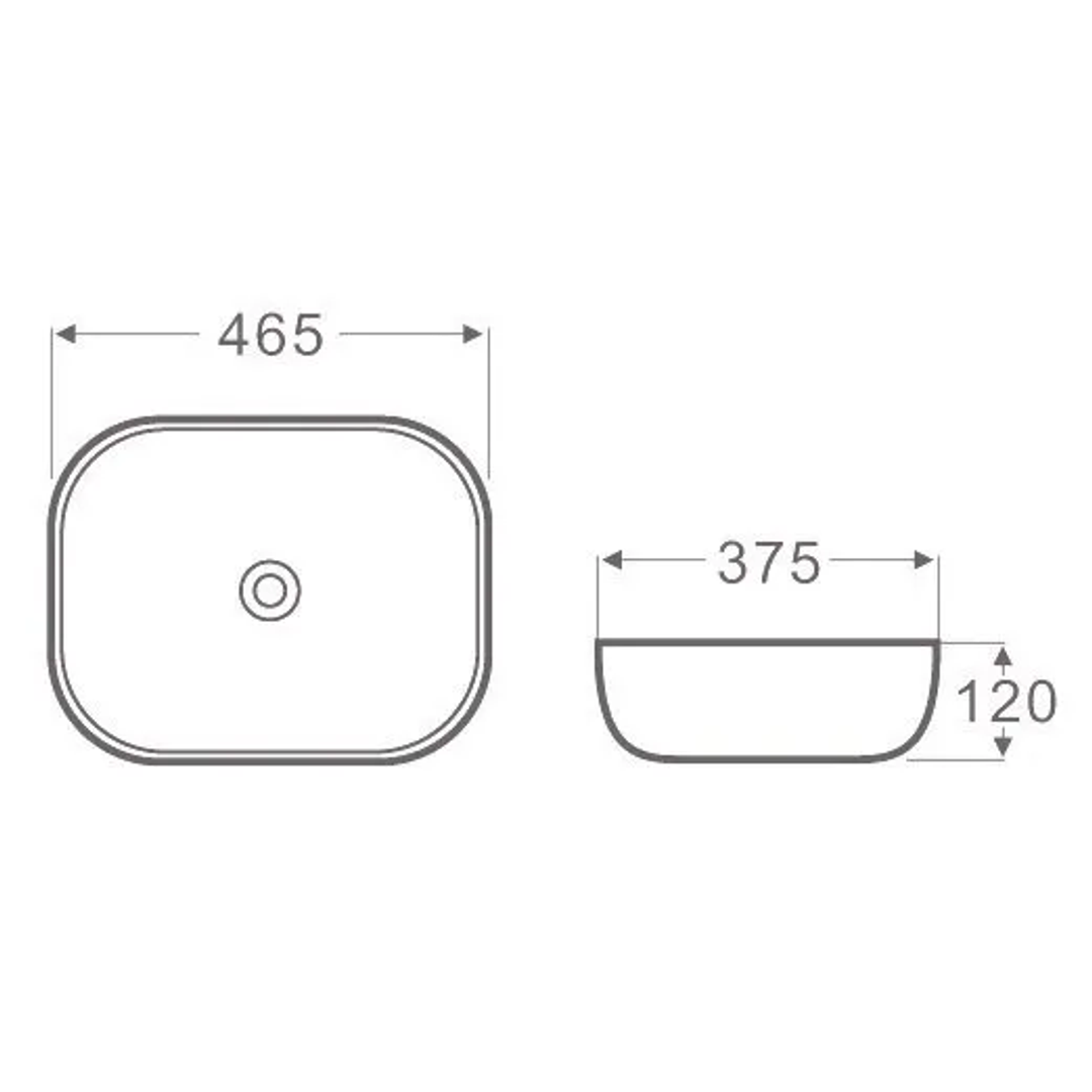 Otti Artis 98 Oval Above Counter Basin Nth Fine Ceramic 465X375X120Mm Gloss White