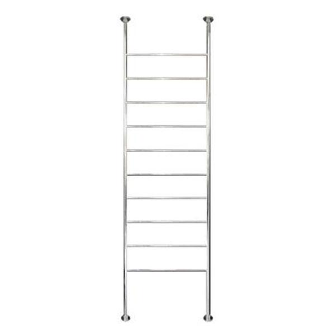 Radiant 500 X 2400mm Round Bar Floor To Ceiling Heated Towel Ladder