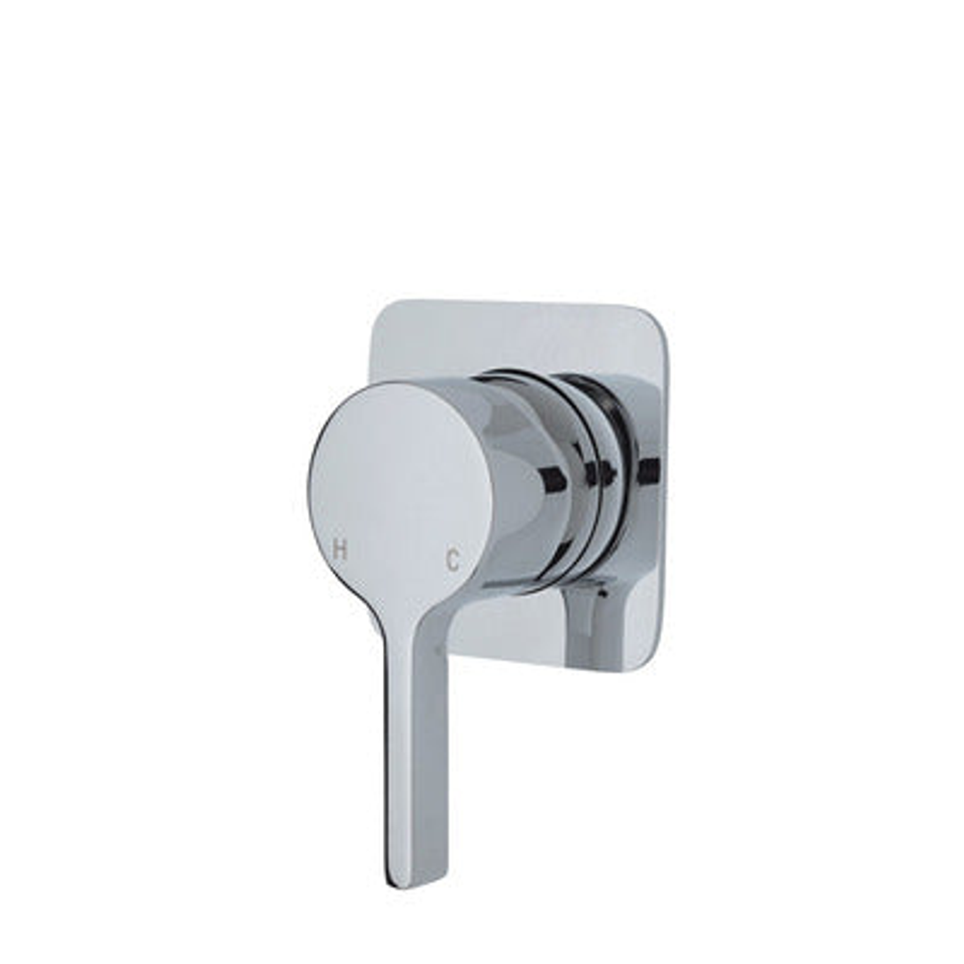 Fienza Sansa Wall Mixer Chrome Soft Square Chrome Plate