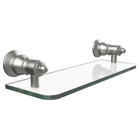 Fienza Lillian Glass Shelf - Brushed Nickel