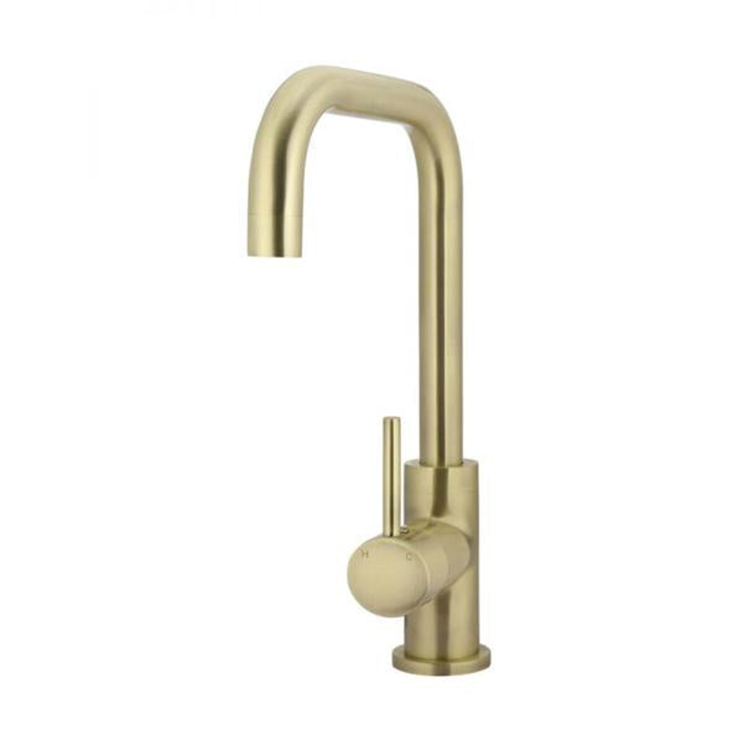 Meir Round Kitchen Mixer - Tiger Bronze