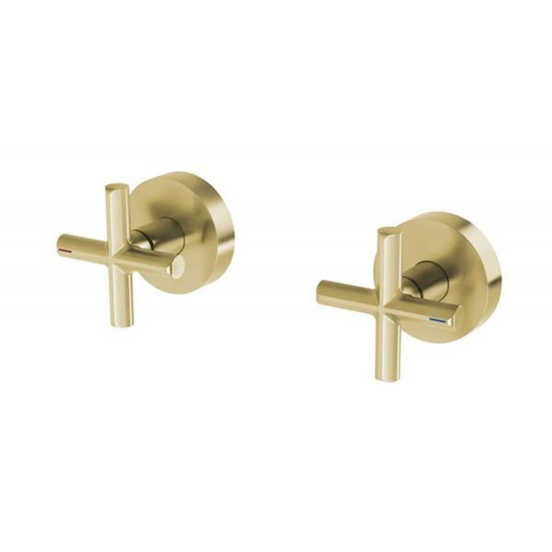 Phoenix Vivid Slimline Plus Wall Top Assemblies 15mm Extended Spindles - Brushed Gold