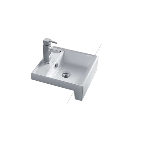 Kyra Semi-Recessed Basin 405mm X 405mm White Sbc-215