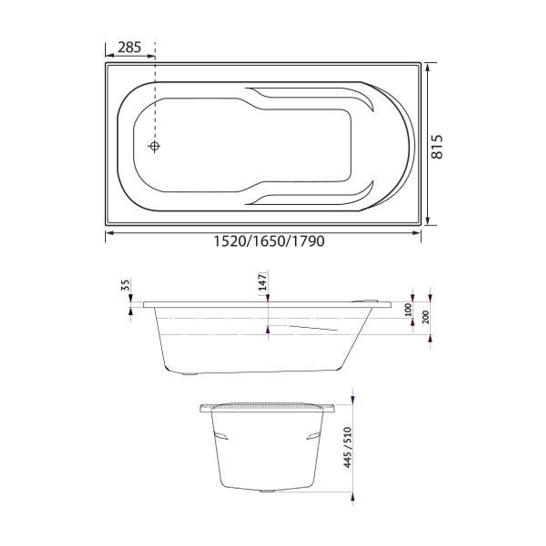 Decina Prima 1650 Spa 10 Jets H/Pump Chr White