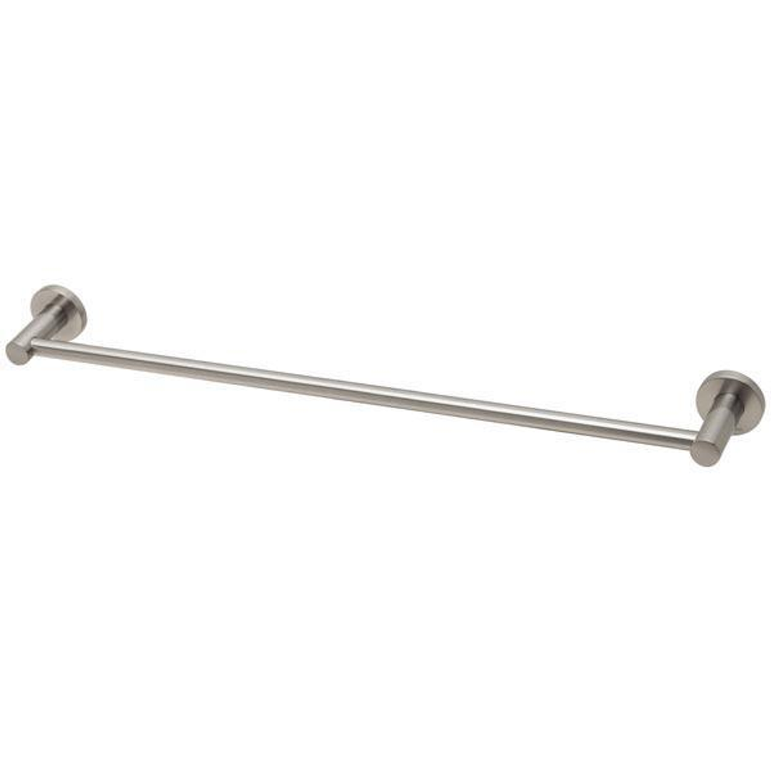 Phoenix RadII Single Towel Rail Round Plate Brushed Nickel