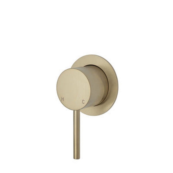 Fienza Kaya Wall Mixer Urban Brass Small Round Urban Brass Plate