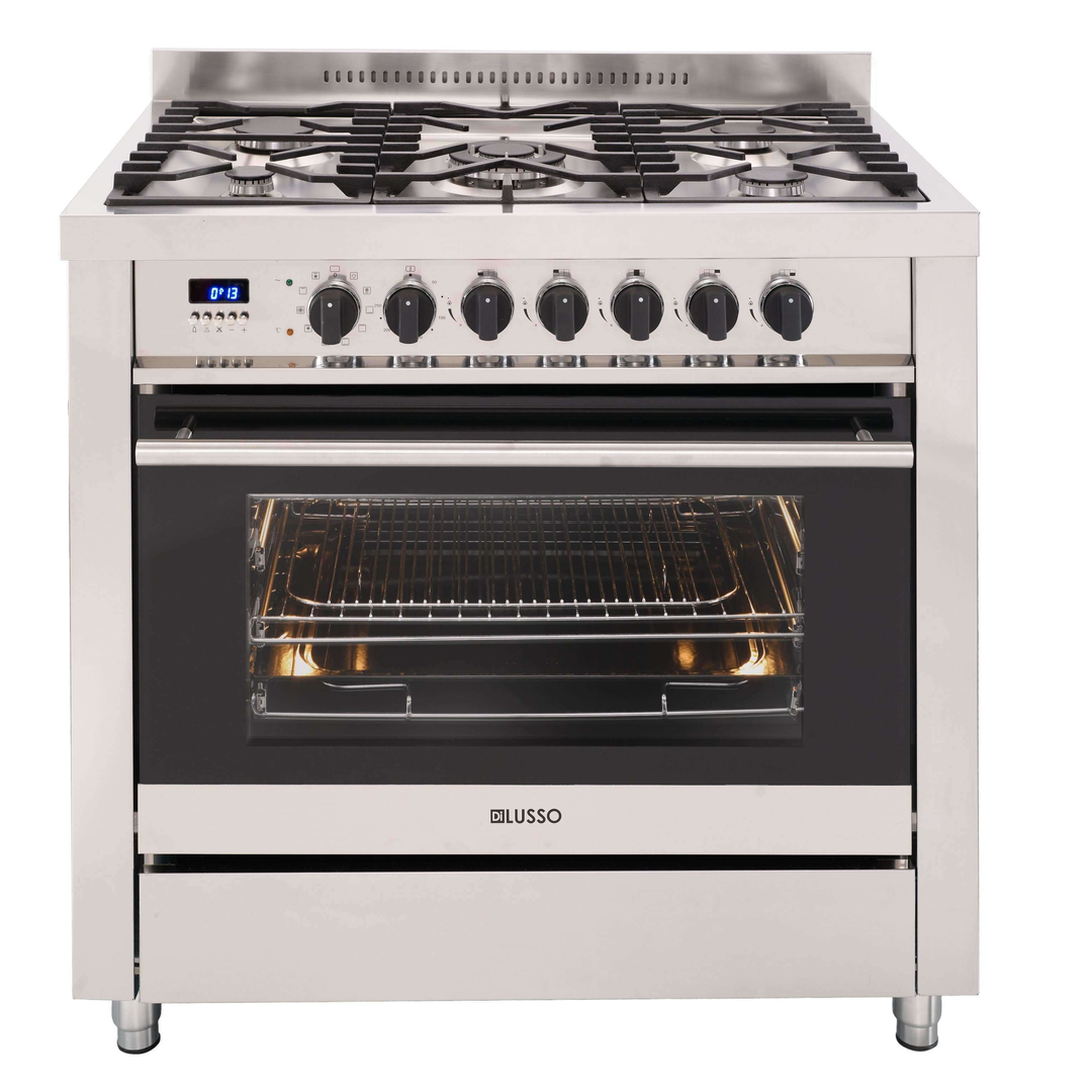 Di Lusso 90Cm Fs909G5Csd Freestanding Dual Fuel 5 Burner Cooker With Wok