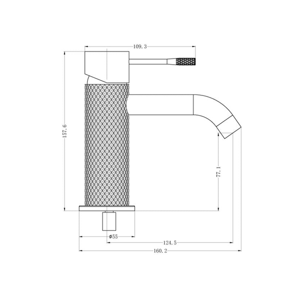 Nero Opal Basin Mixer Brushed Nickel