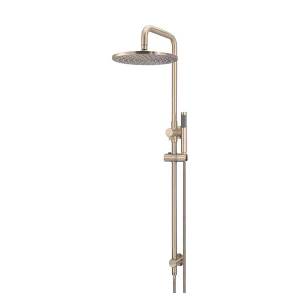 Meir Round Combination Shower Rail 300mm Rose & Hand Shower - Champagne