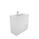 Aspire Unity II 900 Vanity Floor 1 Tap Hole C/W Sq Ceramic Top Whit Rh Draw