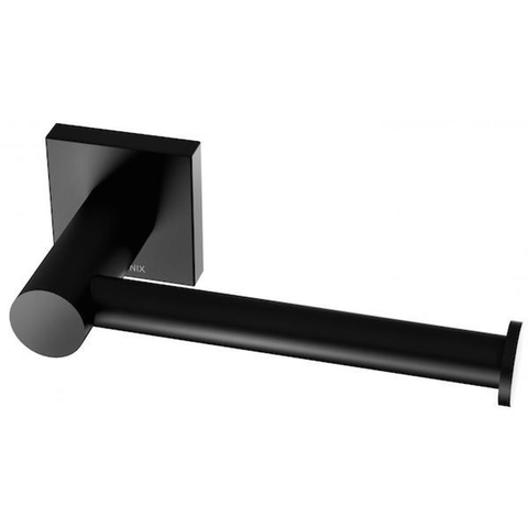 Phoenix Radii Toilet Roll Holder Square Plate-Matte Black