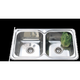 Interchange Uptown Dtm820 Pressed Topmount S/Steel Sink 820 X 500 X 180 Double Bowl