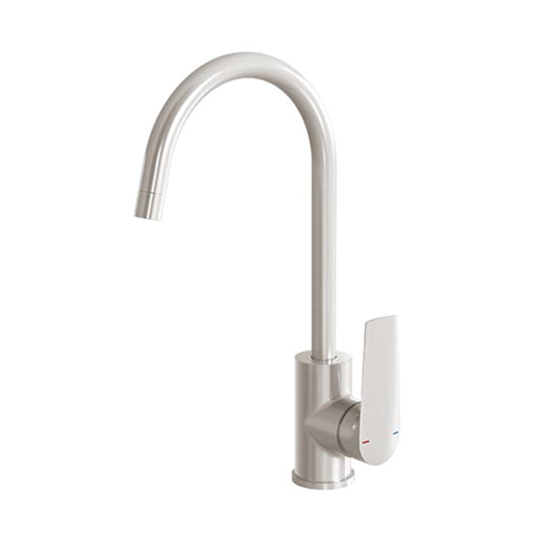 Phoenix Arlo Sink Mixer 200mm Gooseneck Brushed Nickel