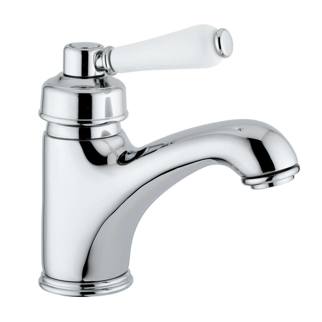 Abey Provincial Single Lever Basin Mixer Porc Handle Chrome